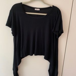 LNA Black t shirt with flared sides